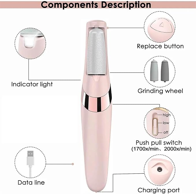 Electric Callus Remover for Feet with Rechargeable Waterproof Professional Pedicure Kit, Foot Care Tools Wet & Dry Foot File for Dead Skin