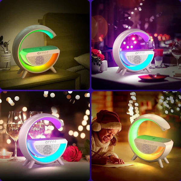 Lamp with Charging Function, Crystal Table Lamp, Intelligent LED Table Lamp, Bedside Lamp Touch Dimmable, Bedside Lamp with Wireless Charger, Intelligent Light Alarm Clock, Radio