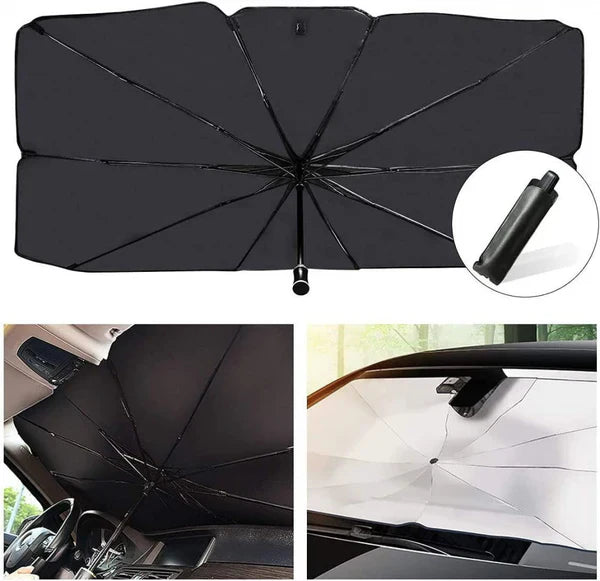 Foldable Car Windshield Sunshade Umbrella, UV Ray Block Sun Heat Protection, Front Window Cover Foldable Sunshade Umbrella