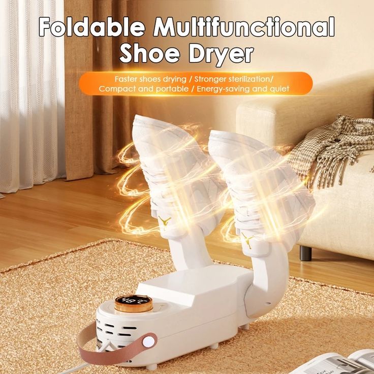 Boot Dryer, Boot Warmer, Telescopic Shoe Dryer with Smart Timer, Shoe Dryer and Deodorizer, Auto Off Timer, Folding Design and Smart Pane