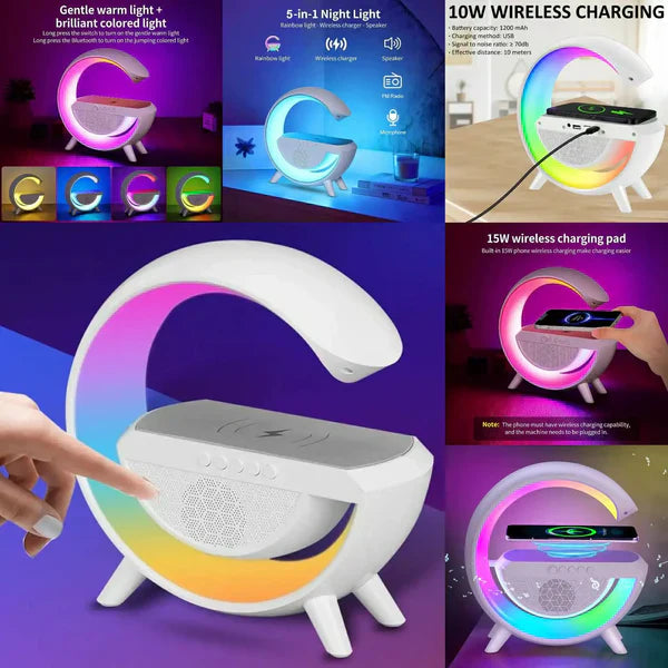 Lamp with Charging Function, Crystal Table Lamp, Intelligent LED Table Lamp, Bedside Lamp Touch Dimmable, Bedside Lamp with Wireless Charger, Intelligent Light Alarm Clock, Radio