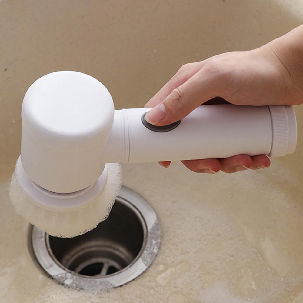 Electric Spin Scrubber with 5 Replaceable Brush Heads and Adjustable Speeds Rechargeable Electric Cleaning Brush for Kitchen, Bathroom, Sink, Floor, and Bathtub