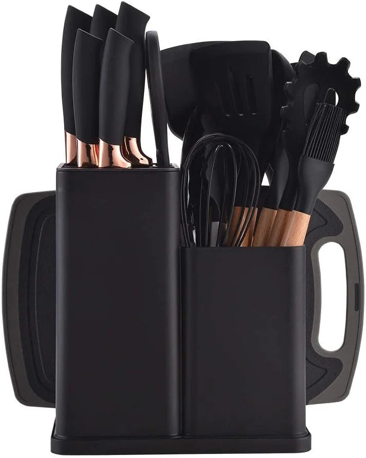 Premium 19pcs Kitchen Utensils Set: Professional & Stylish Chef Tools. Ideal Wedding Gift for Home Chefs. BPA-Free, Non-toxic Silicone Kitchenware to Modernize Your Kitchen