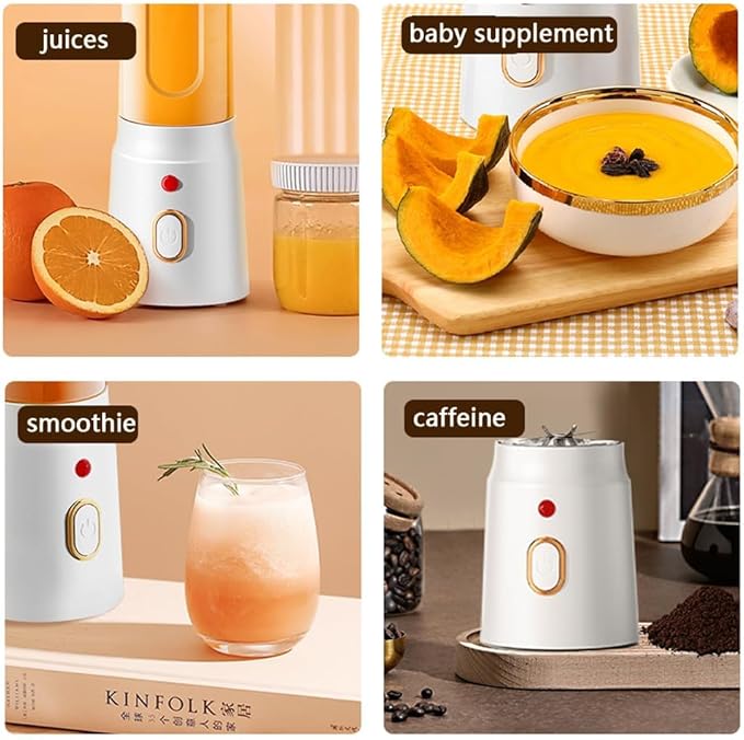 Portable Blender, Personal Blender with 10 Blades, Cordless Mini Blender for Travel, Sports and Home, 500ml