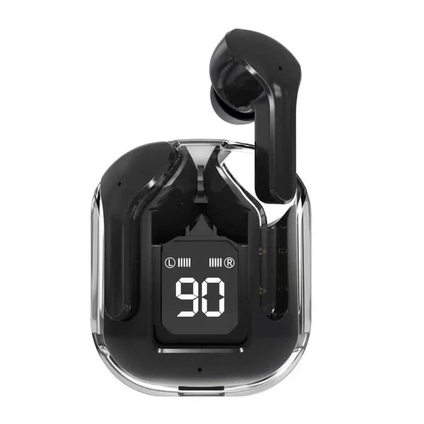 T6 Wireless Earbuds, Bluetooth Headphones with ENC Noise Canceling Translucent Earphones, HiFi Dual Stereo Microphone Mini in-Ear Earbuds with Charging Case and LED Digital Display